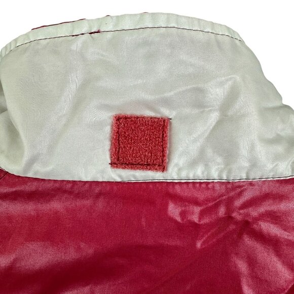 Vintage Track & Court Tennis Jacket Men L Red & White Windbreaker Reflective - Picture 13 of 14